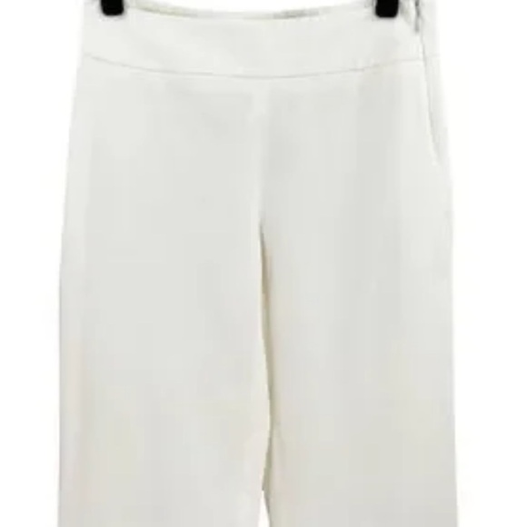 ‘S MAX MARA WIDE LEG WHITE TROUSERS WITH SIDE ZIP CLOSURE AND FLAT FRONT SZ 10 - Picture 3 of 13